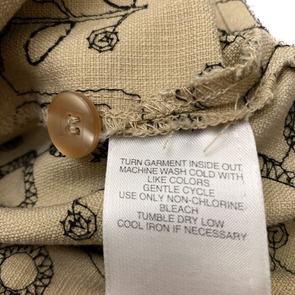 Alfred Dunner Top Size 14 Front Buttons, Stitching Details, Brown, Linen Blend - Picture 10 of 10